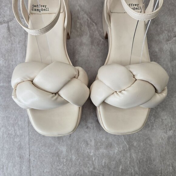 Jeffrey Campbell Platform Sandals 8 Braided Padded Y2K Dressy Chunky Block Heel - Picture 9 of 11